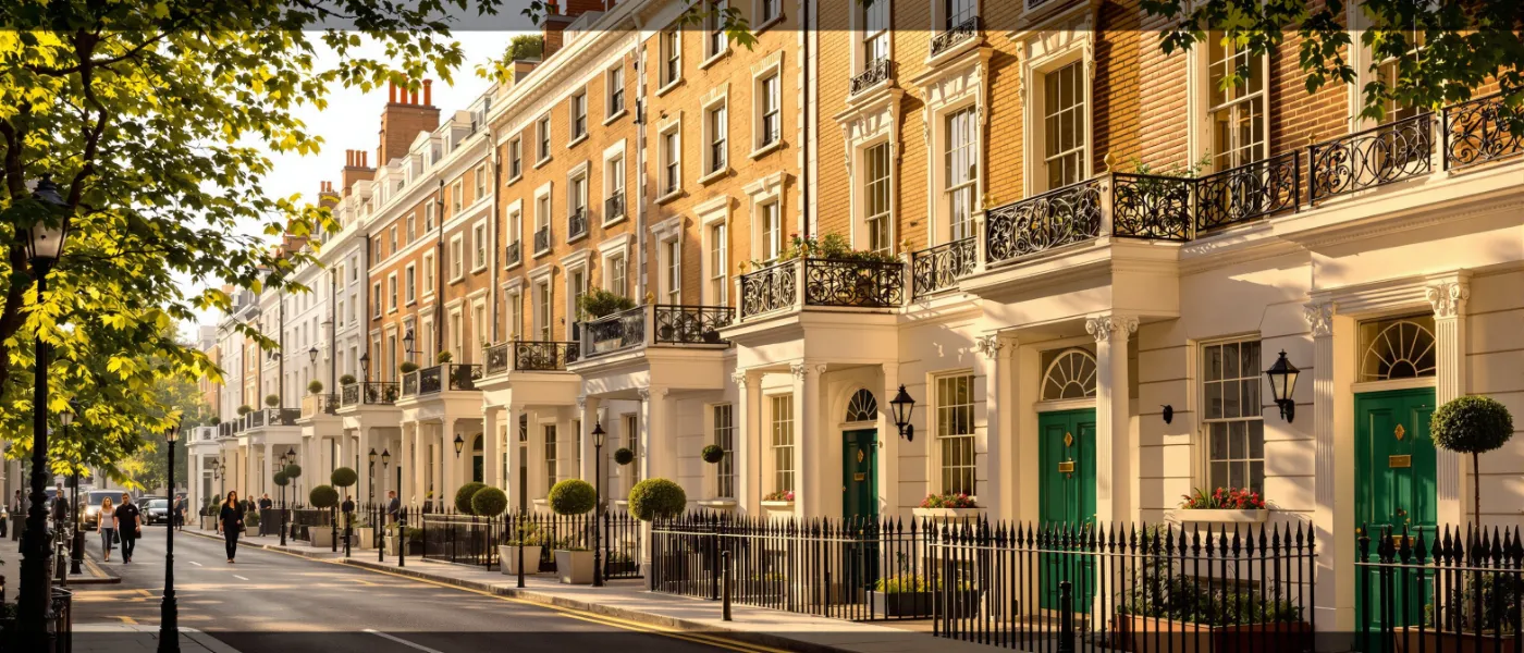 Mayfair London Georgian mansion blocks on Berkeley Square and Grosvenor Square